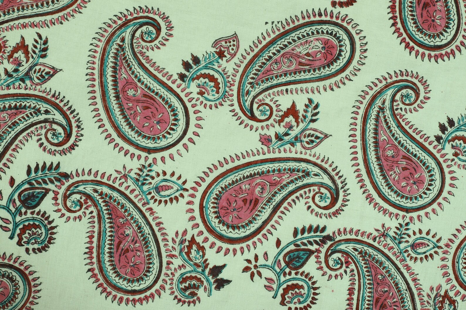 Paisley Print Block Print Fabric Cotton Fabric Vegetable Dyes Etsy