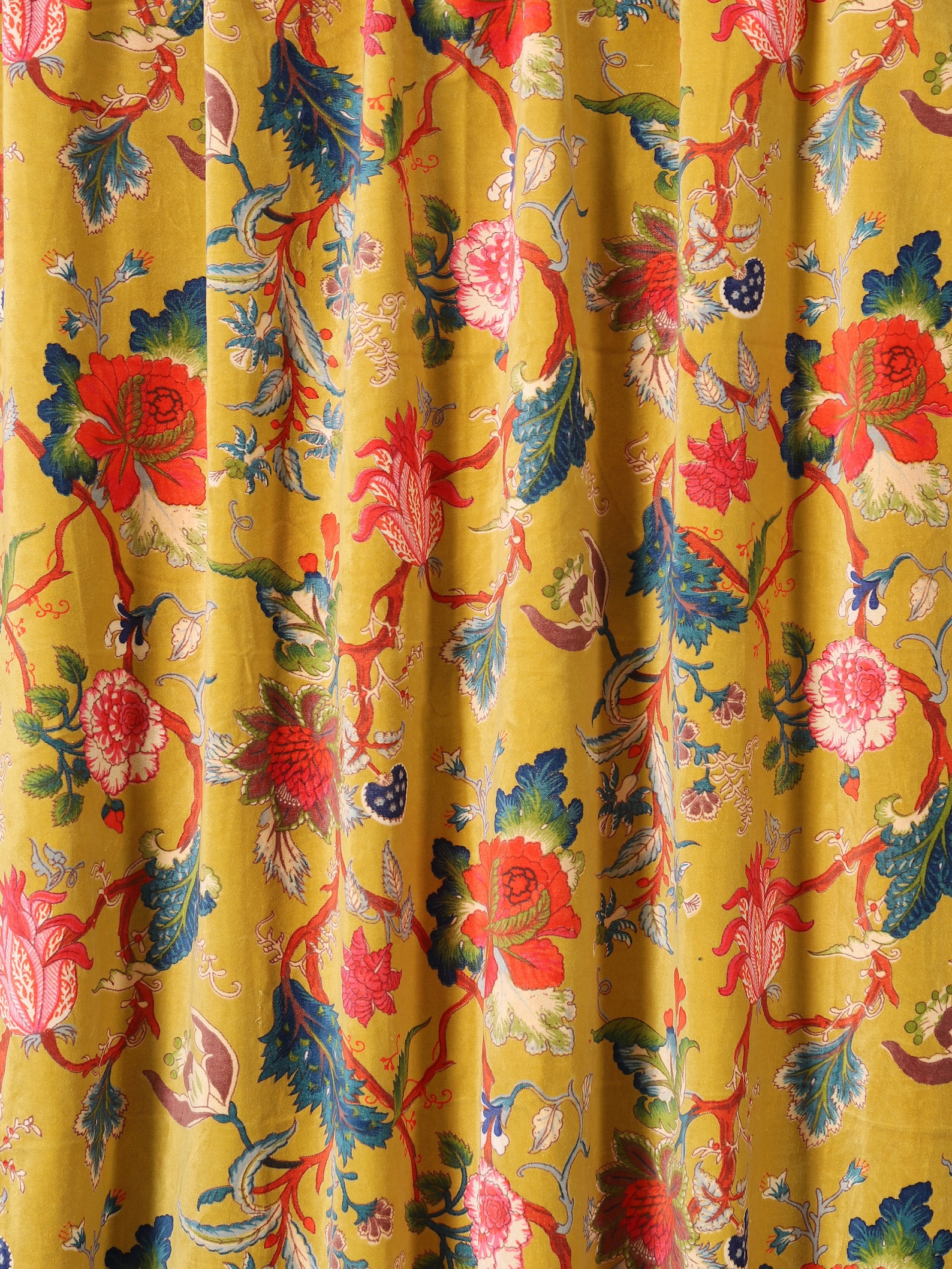 Velvet Fabric Floral Velvet Fabric Indian Fabric Printed Etsy