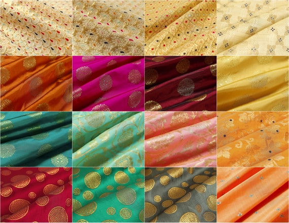 100 Pcs Pre-cut Silk Brocade Fabric Squares Fabric Quiltin Squares