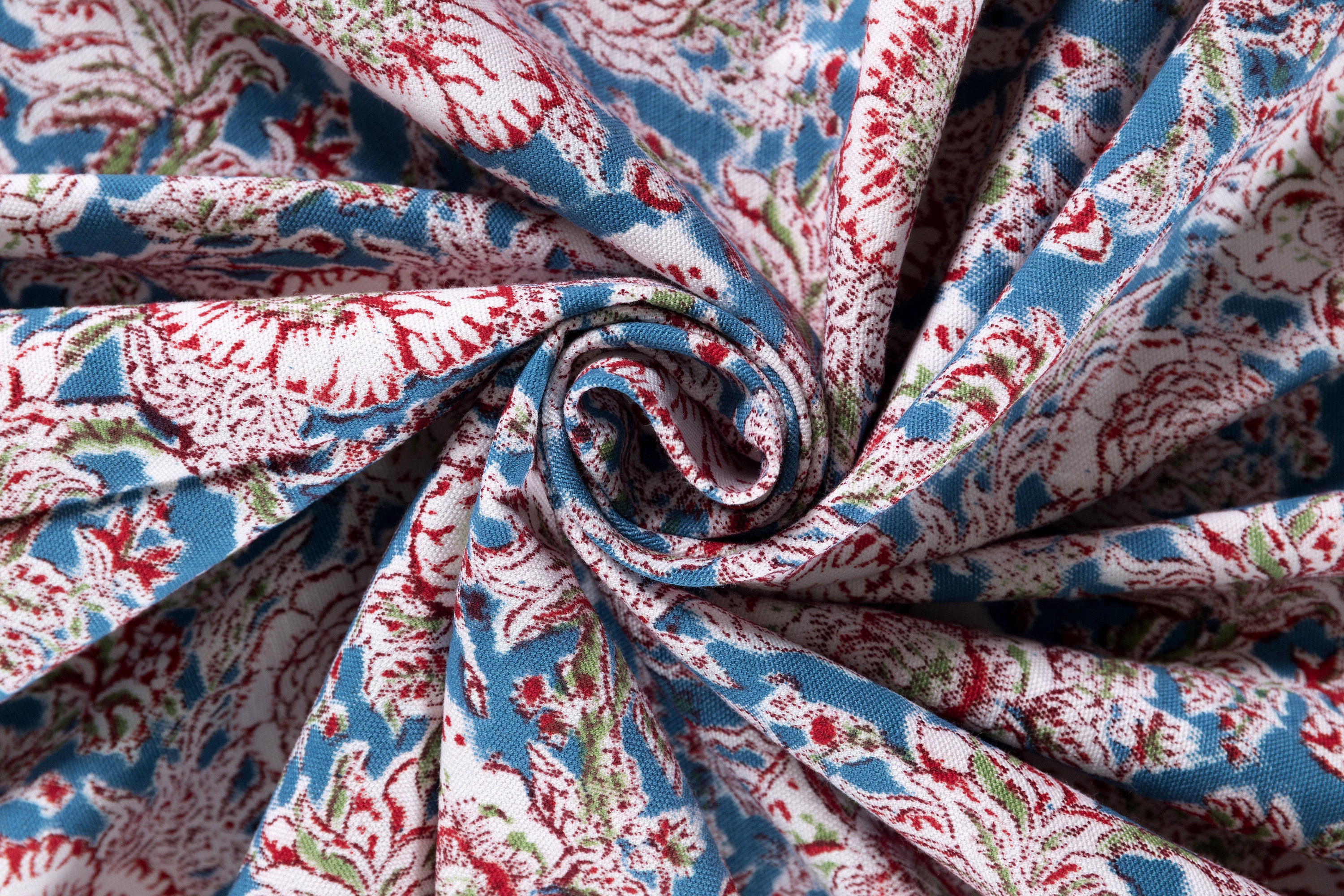 Indian Upholstery Fabric by the Yard Hand Block Print Floral Etsy UK