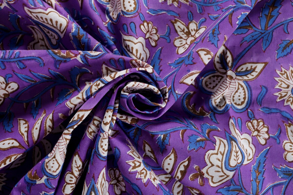 Beautiful Hand Block Printed Fabric Cotton Fabric Indian Etsy