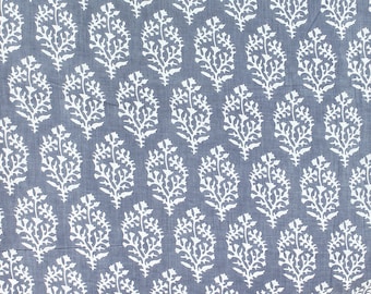 Screen Printed bohemian Cotton Fabric boho Summer Dress Fabric Indian cotton fabric by Yard quilting sewing cotton grey and white fabric