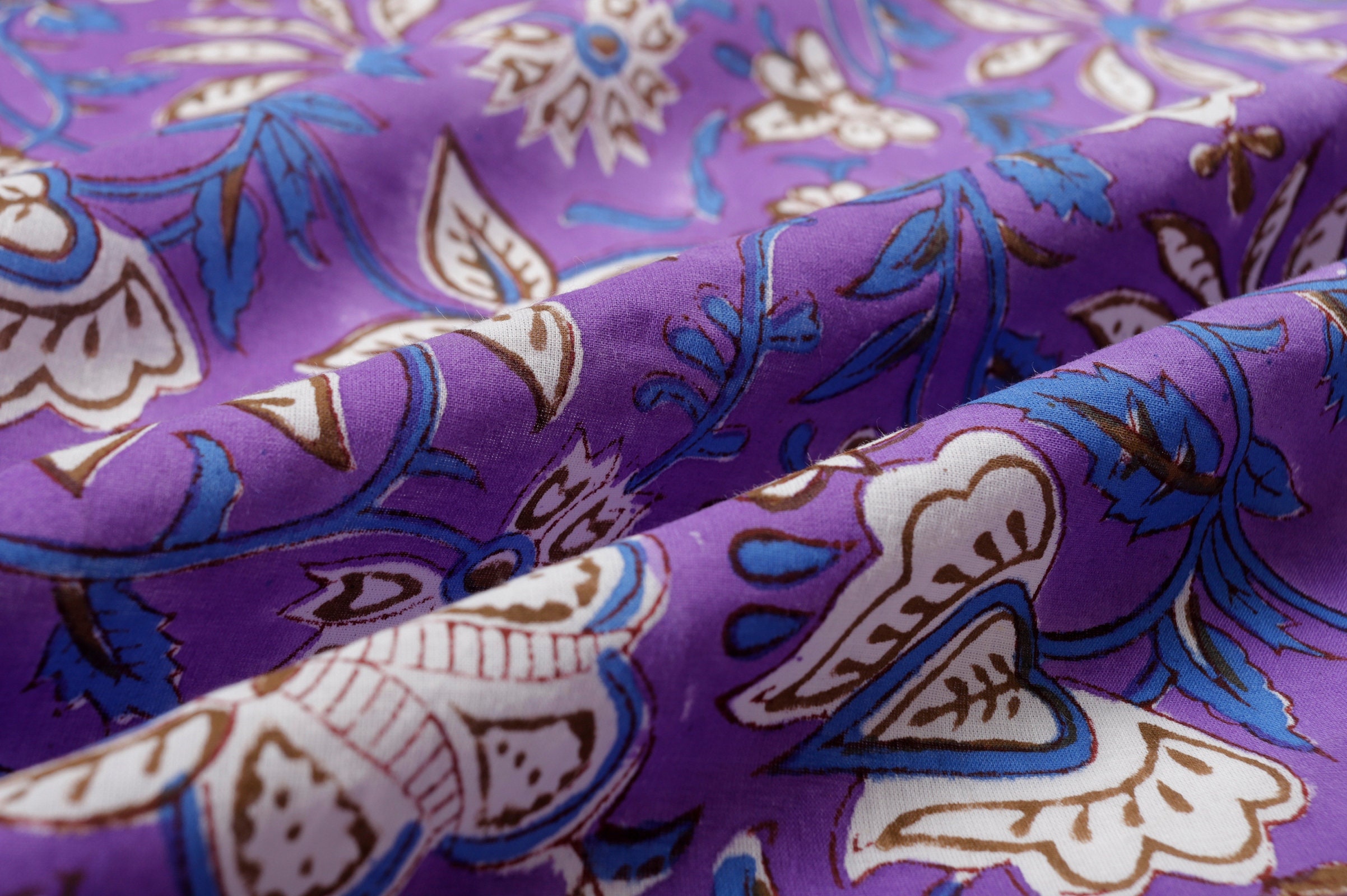 Beautiful Hand Block Printed Fabric Cotton Fabric Indian Etsy