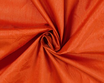 Burnt Orange Magenta iridescent Faux dupioni silk fabric yardage By the Yard 45&quot; wide
