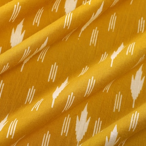 Mustard Indian Fabric, Yellow Ikat Fabric, Fabric by the yard, Fat Quarter, Quilting Fabric, Apparel Fabric, 100% Cotton, Dress Making 44"