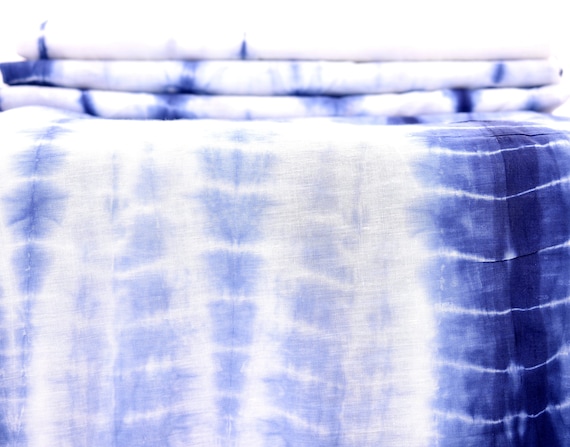 Sold By Yard Indigo Blue Fabric, Indian Fabric, Tie Dye Shibori Print Fabric, Indigo Shibori Fabric, Hand Dyed Fabric, Cotton Dress Fabric