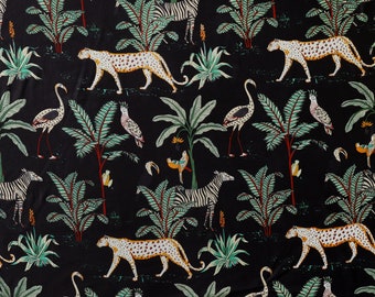New Block Printed Cotton Fabric By the Yard Soft Summer Dress Fabric Indian Cotton Fabric Animal black color Sewing Crafting Quilting Fabric