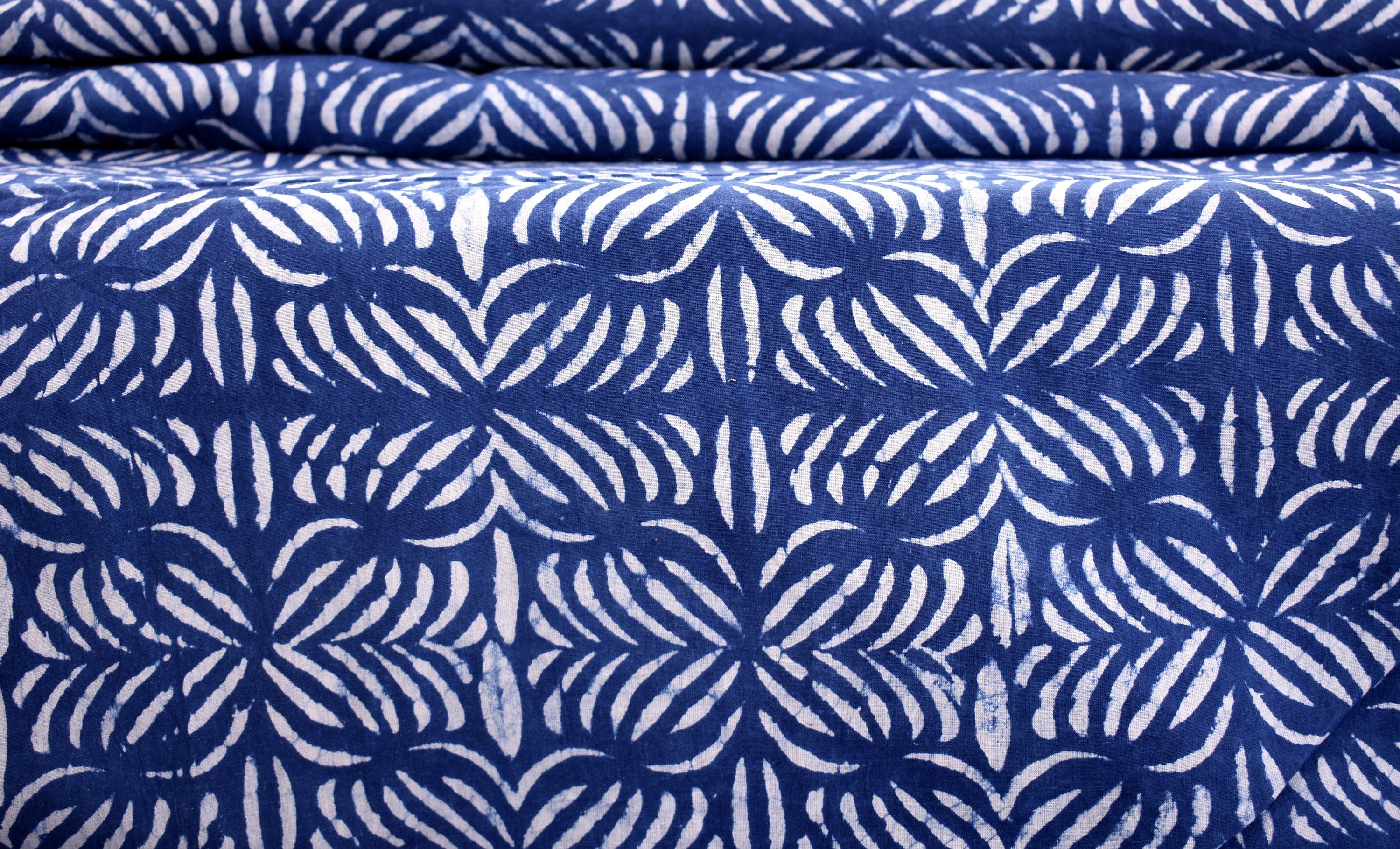 Sold by Yard Indigo Blue Cotton Batik Cotton Fabric, Shibori Mud Cloth ...