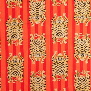 Panther print Indian Hand Printed Fabric,Pure 100% Cotton Sewing/Quilting/Kaftan Making fabric/Baby clothing Fabric Orange Pink By the Yard
