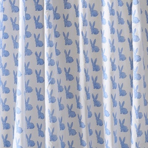 Soft Voile Cotton Fabric, Rabbit Printed Fabric, Indian Fabric, Fabric Sold By Yard, Hand Printed Fabric, Dress Fabric Crafting Fabric Blue