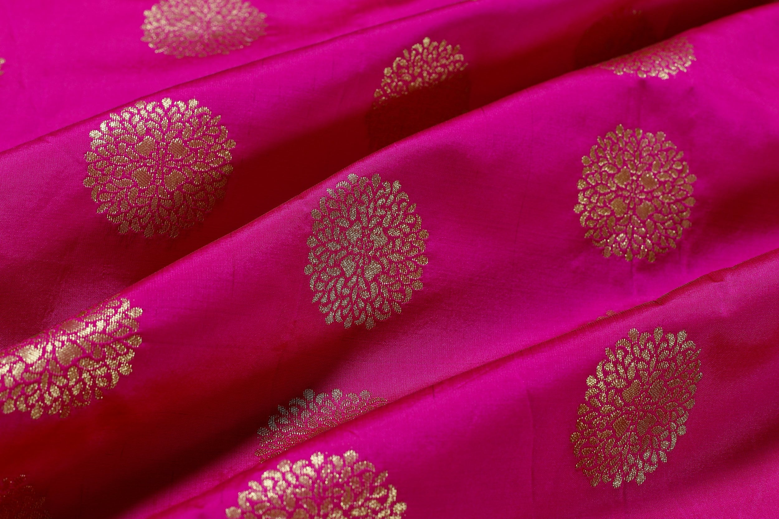 Indian Silk Brocade Fabric Magenta Pink and Gold - Etsy