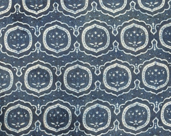 Chevron Print Indigo Blau Handblock Gedruckt 100% Baumwolle Indischer Stoff, Dabu Print Schlammresistent Gemüsefärbung Nähen Handwerk Massenbestand