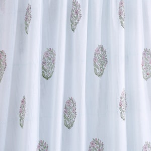 Rosa Grün Indischer Blumen Hand Block Gedruckt 100% Baumwolle Tuch, Stoff Schüttgut, Vorhänge Kissen Kissen Kleid Herstellung Stoff