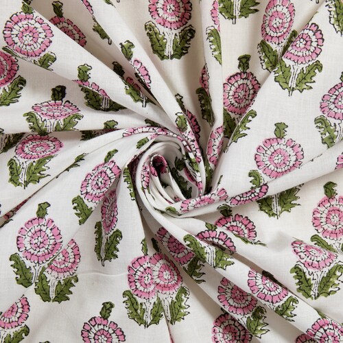 Cotton Frock In Floral Block Print main image 0