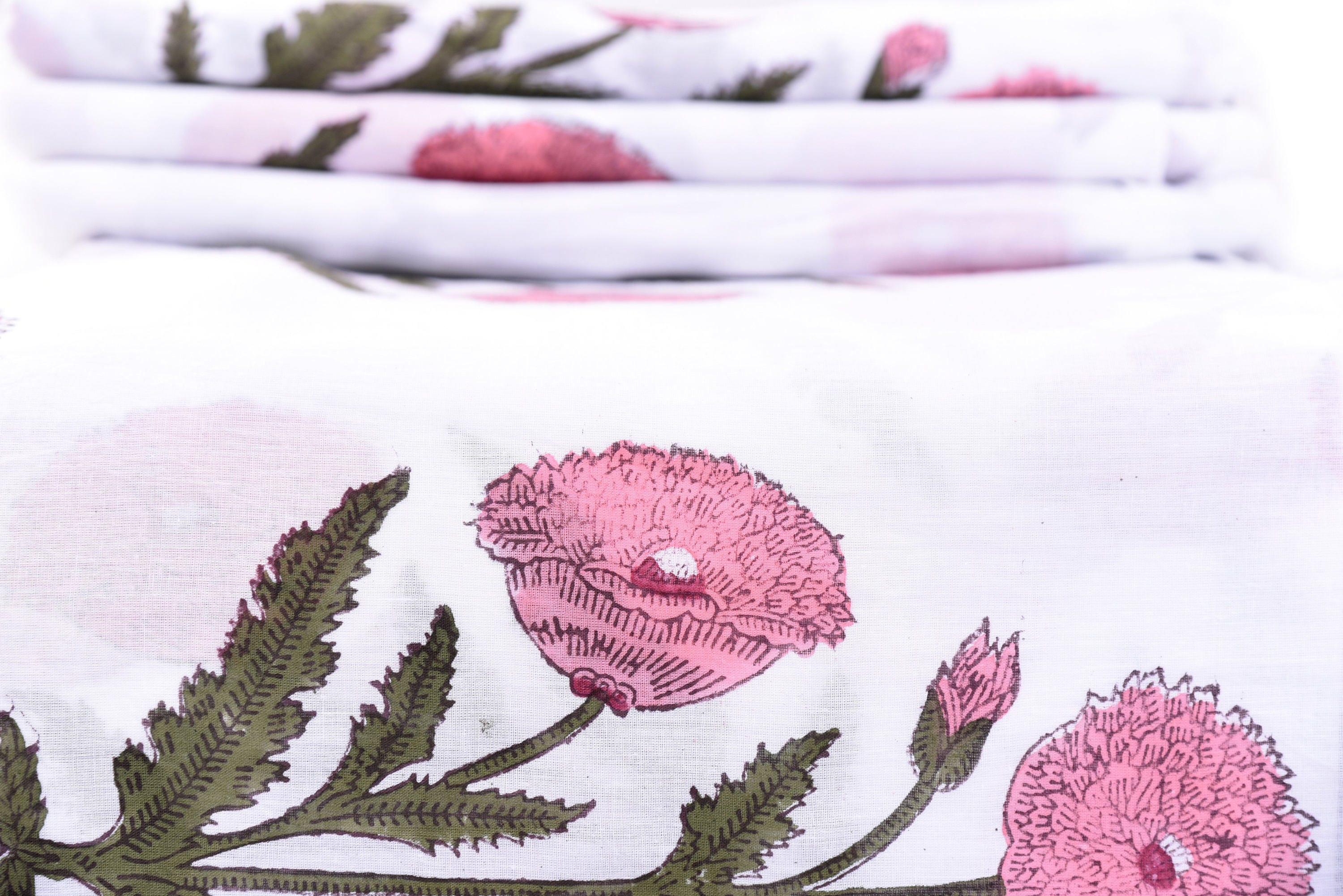 Floral Print Cotton Fabric Block Print Fabric Dress Vegetable | Etsy