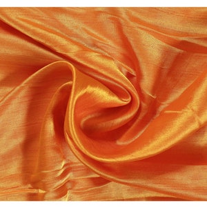 Beautiful Orange, Silk satin, 114cm/45" 16m/m, Fabric for summer dresses, shirts, by the yard Indian Plain Silk Fabric