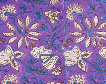Bellissimo tessuto stampato a mano, tessuto di cotone, tessuto indiano, tessuto tagliato su misura, abbigliamento femminile in cotone stampato a blocchi