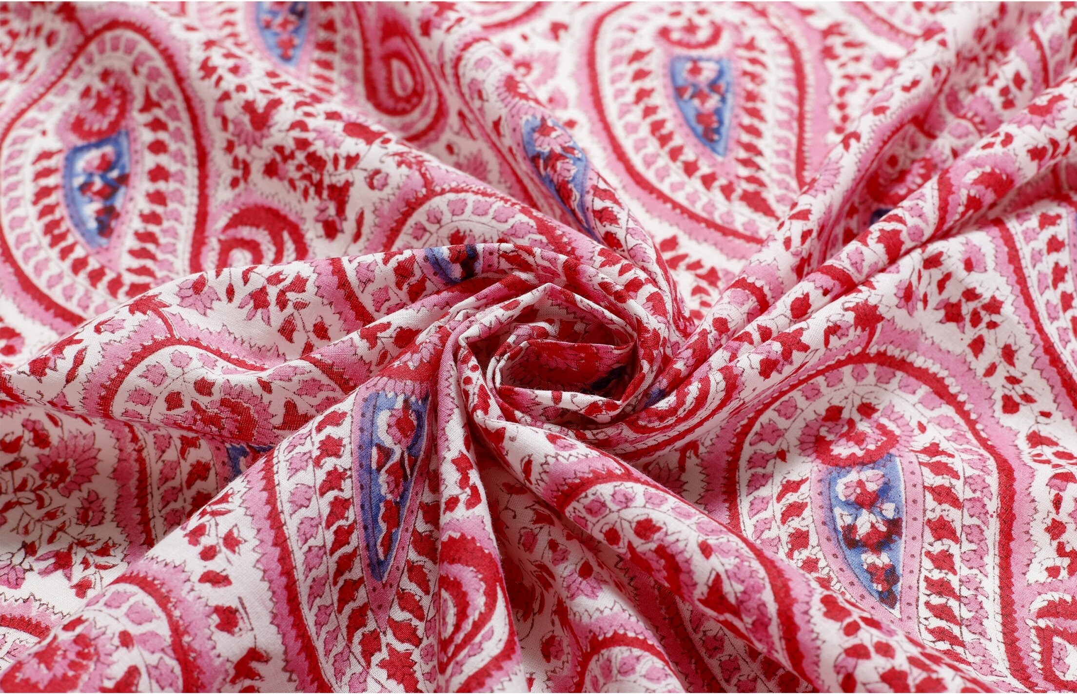 Paisley Print Block Print Fabric Cotton Fabric Vegetable Dyes Etsy