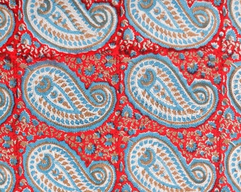 Cotton Indian Fabric, Fashion Sewing Fabric, Dressmaking Hand Block Paisley Printed 100% Cotton Running Fabric, Floral Print Voile Fabric