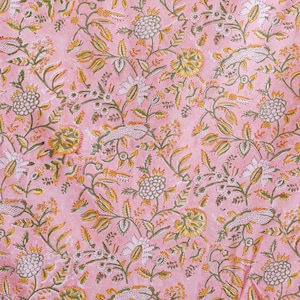 Pink Hand block print, floral print, soft cotton fabric, Fabric modern floral fabric Indian print fabric womens dress Craft Sewing fabric