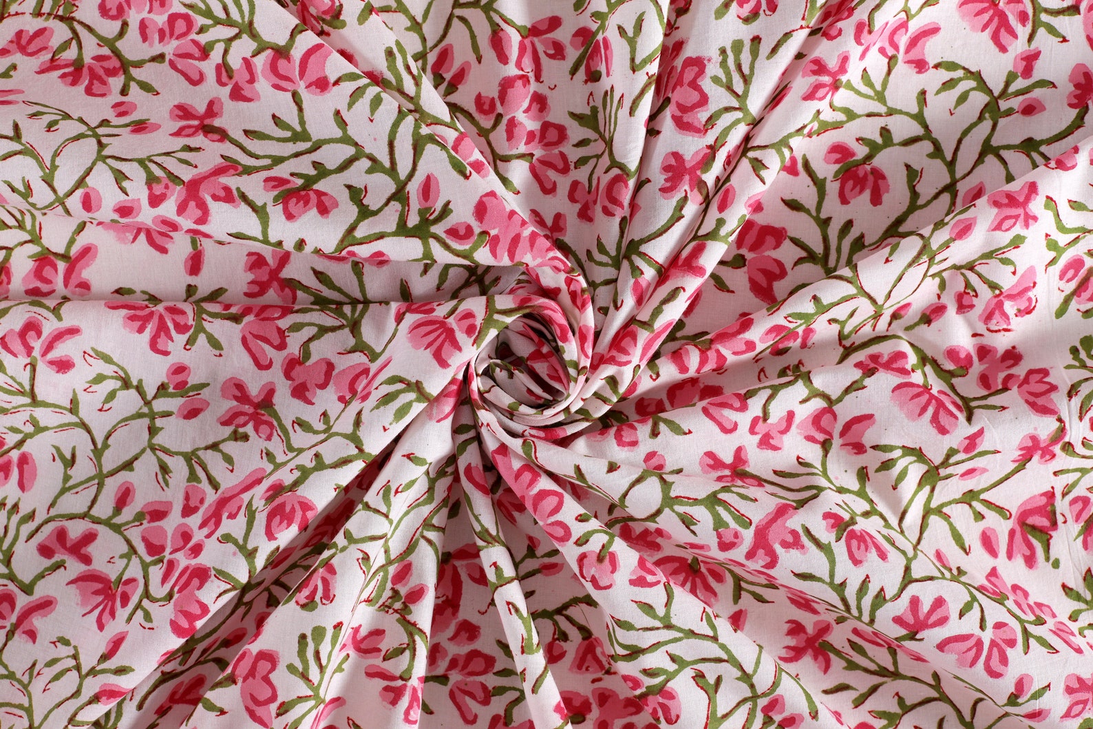 White Pink Green Cotton Cloth Cotton Quilting Fabric Fabric - Etsy