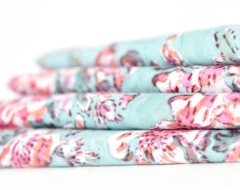 Beautiful Hand Block Printed Aquamarine Fabric, Soft Cotton Fabric, Indian Fabric, Sold by yard, Block Printed Cotton womens clothing Fabric