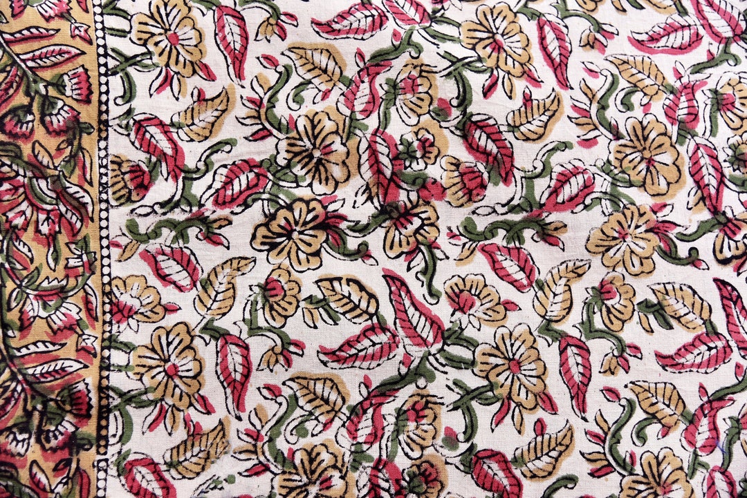 Brown - Kalamkari Block Print Cotton Apron with Pocket 32