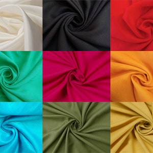 Solid Rayon Fabric, Dress Material, Quilting Fabric, Sewing Accessories, 44&quot; Inch Indian Home Decor Fabric By The Yard MANY COLORS