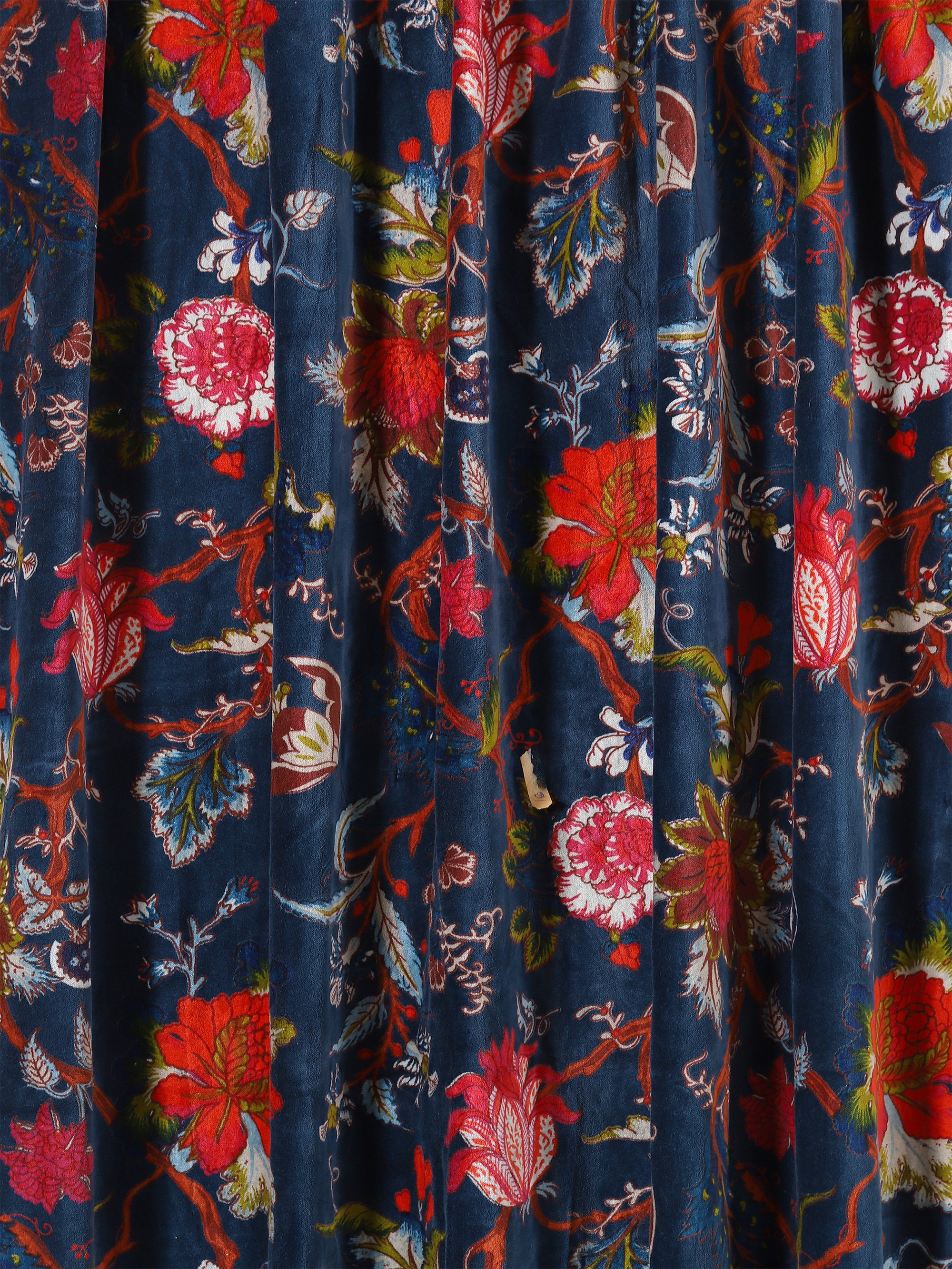 Navy Blue Velvet Fabric Floral Velvet Fabric Indian Fabric Etsy