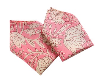 Servilletas de algodón con estampados de bloques, servilletas de tela, servilletas con estampados de bloques indios, servilletas de cóctel de 23 x 23 cm, servilletas de cena de 50 x 50 cm