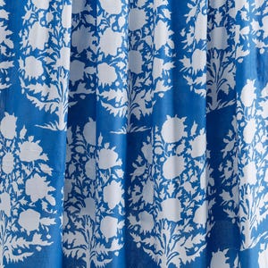 Floral Print, Blue White Color Tree Print Fabric , Indian Fabric, Indian Cotton, fabric by the yard, Quilting Fabric, Sewing Cotton image 2