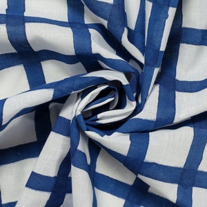Indigo Blue White Striped Hand Block Print Cotton Fabric - Etsy