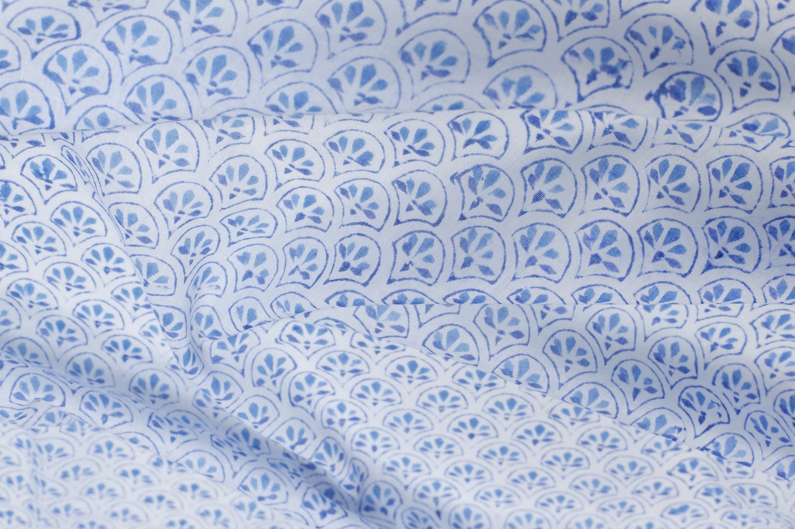 Blue Fabric Soft Voile Cotton Printed Fabric Indian Fabric - Etsy