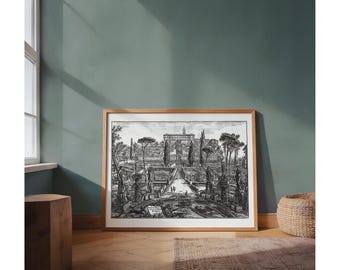 Villa d’Este Tivoli Garden Art Print | Piranesi Vedute di Roma Reprint | 18th Century Roman Architecture Historical Art