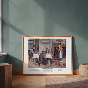 Vintage Educational Breakfast Illustration | Antique Dining Table Diagram | Historic Food Study Print | Classic Kitchen | Digital Download