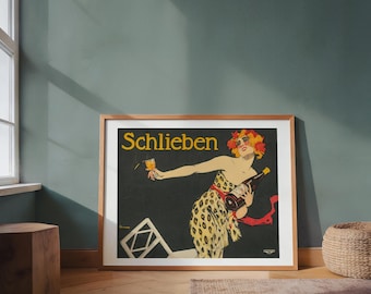 Schlieben Vintage Poster | Fritz Rumpf German Advertising Print | Antique Art Nouveau Wall Decor | Printable Wall Art