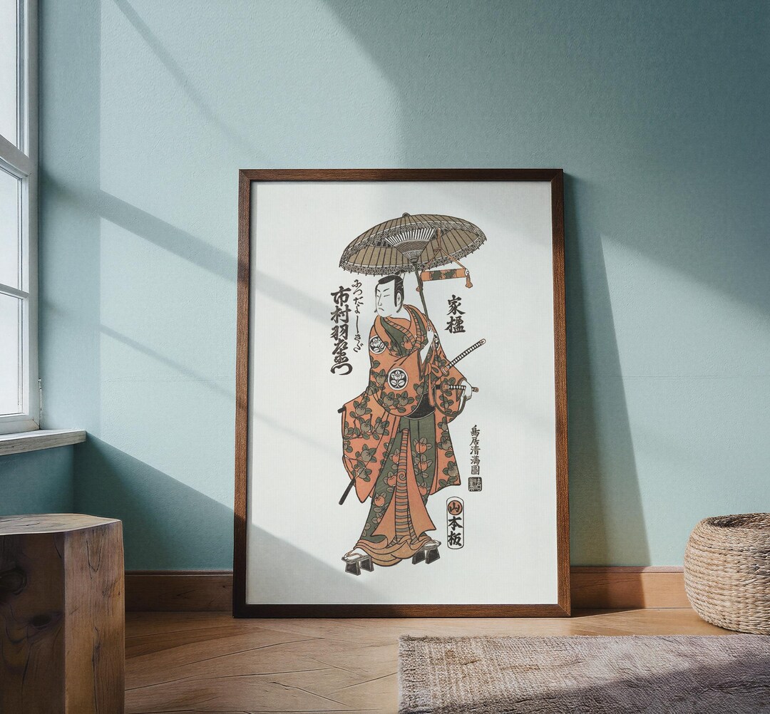 Japanese Samurai Actor Ukiyo-e Print | Vintage Ukiyo-e Wall Art Print ...