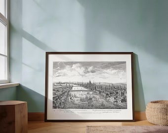 City of London Panorama 1760s | Antique Thames River View | Georgian Era Urban Wall Art