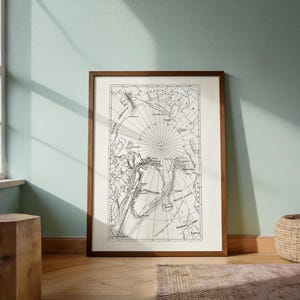 Mapa del Polo Norte de 1867 / Mapa antiguo del Ártico / Cartografía de exploración vintage / Arte mural de historia polar