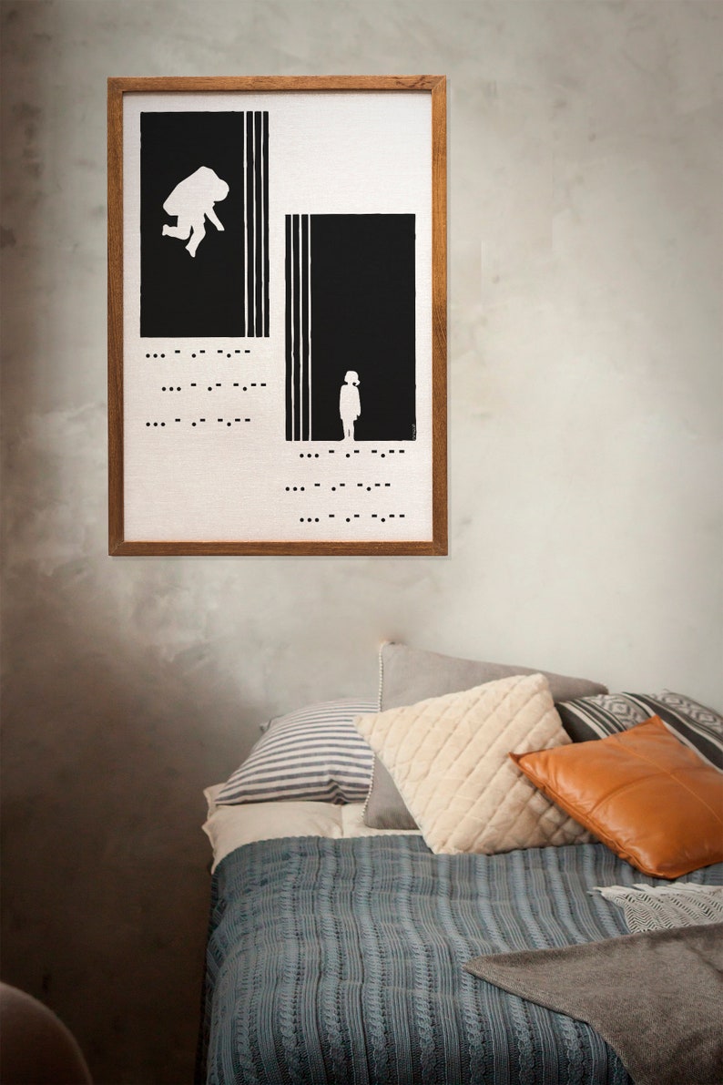 DIGITAL DOWNLOAD Black and White illustration inspired by Interstellar movie Interstellar Poster Interstellar Wall Art Illustration