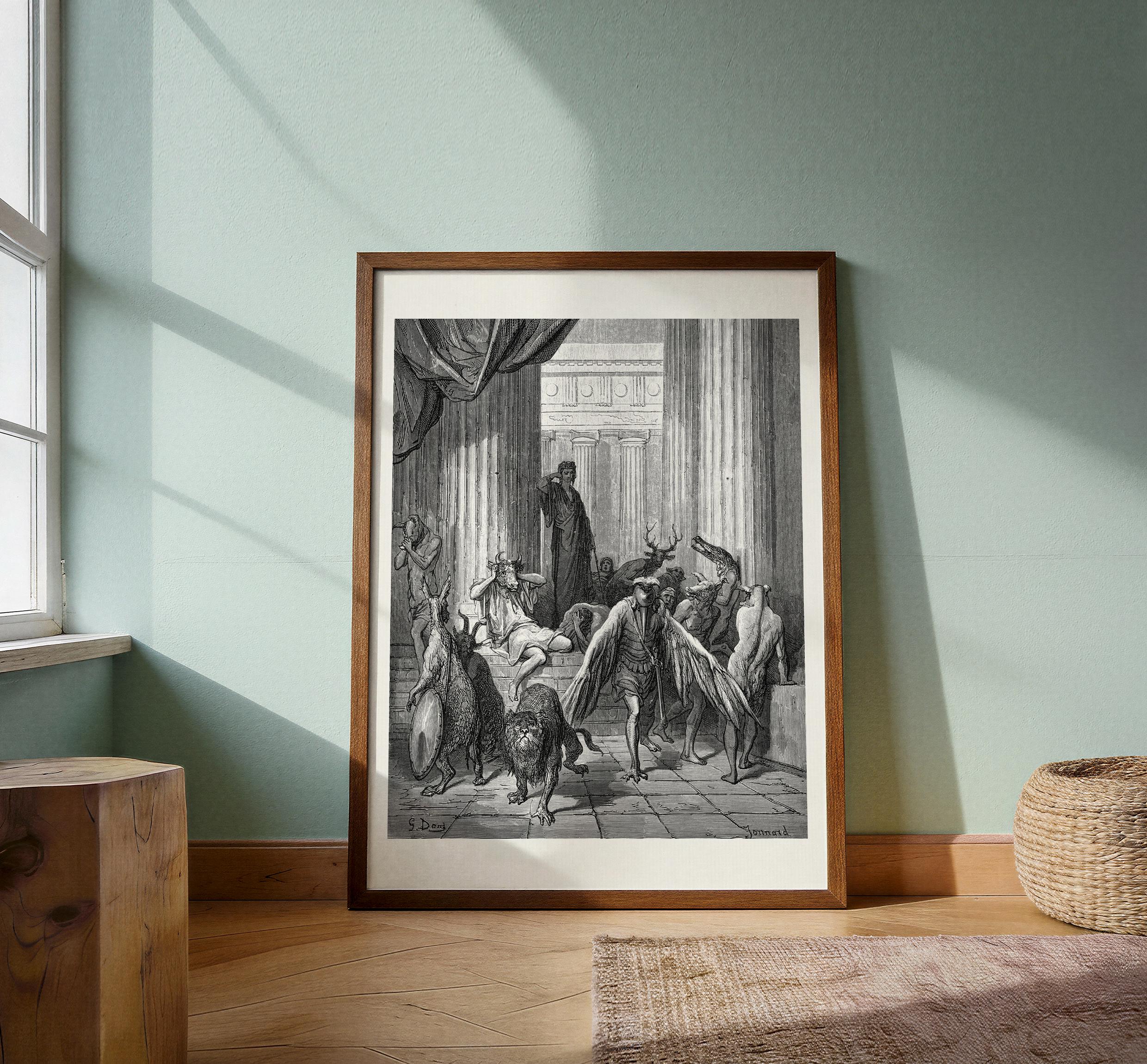Ulysses and His Companions Print | Gustave Doré Odyssey Engraving