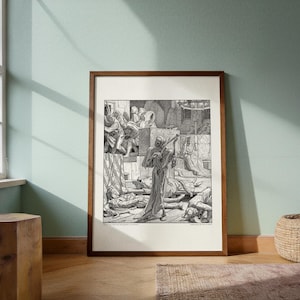 Dance of Death Fine Art Print | Death the Strangler by Alfred Rethel | Stunning Giclée Poster - Old Masters Reprint
