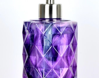 Galaxy Resin Soap Dispenser, Celestial Bathroom Decor,  Handmade Cosmic Vanity Accessory