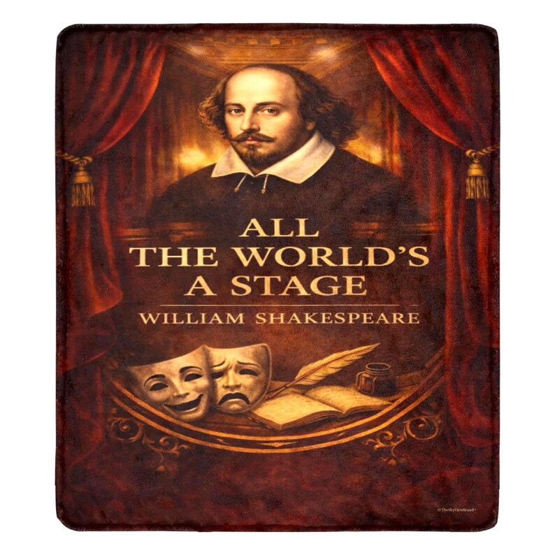 Shakespeare Throw Blanket , Dark Academia Throw, All the World's A ...