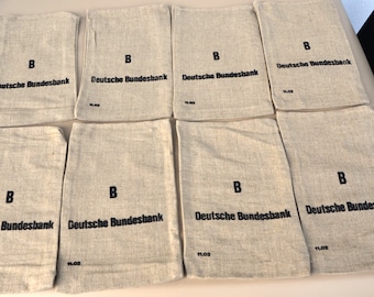 Sparsäcke die letzten Originale , Größe B die Säcke sind wie Neu, Deutsche Bundesbank Geldsack Upcycling, Personalisierung möglich, Vintage