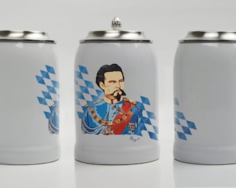 ANCIENNE CHOPE A Bière Allemande -Bavière- + Couvercle : La demande en