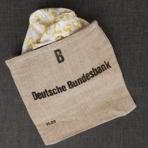 Matrimonio o fidanzamento, personalizzato su richiesta, sacchetto porta soldi della Bundesbank con fodera per anello nuziale, vintage, upcycling, prezzo speciale 29 euro