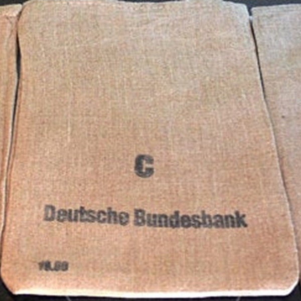 Original Geldsack der Größe C. ohne Innenstoff. Deutsche Bundesbank, Upcycling, Personalisiert, Vinatge Optik