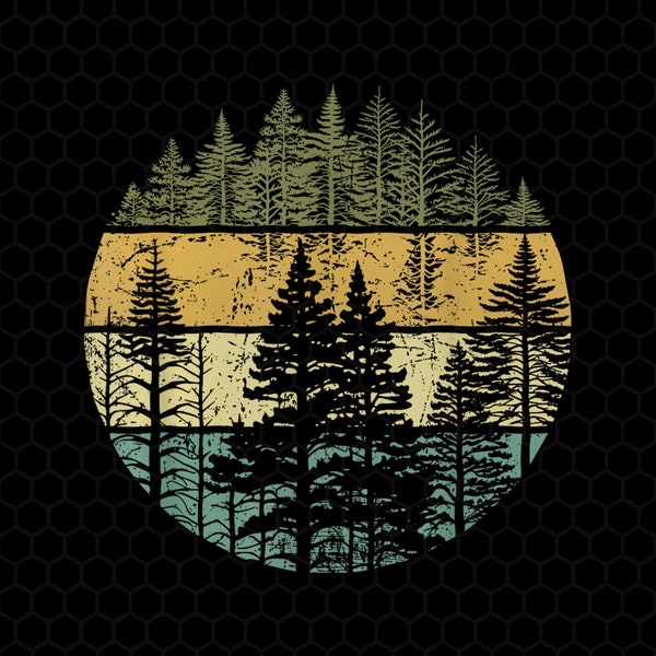 Retro Forest Trees Outdoors Nature Png