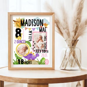 Custom Baby Blanket PNG | Baby Girl Blanket Mockup | Birth Stats Milestone Photo Blanket | Baby Name Digital File | Baby Gift Sublimation